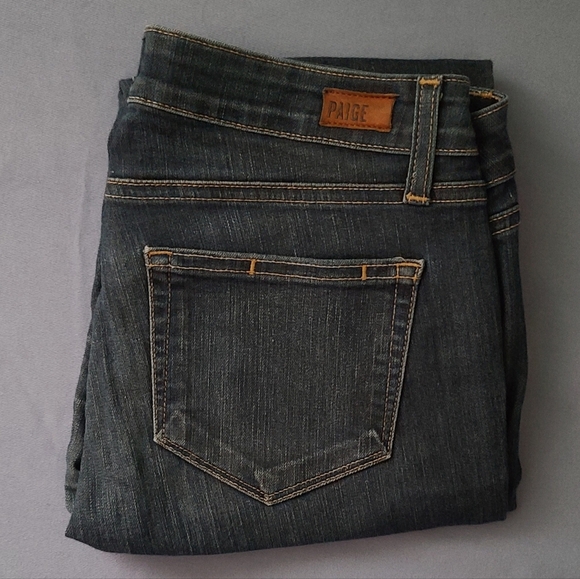 PAIGE Dark Wash Peg Ankle Zip Skinny Jeans - Picture 7 of 7